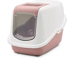 Savic Nestor Earth Kattenbak - Roze/Wit - 56 x 39 x 39 cm