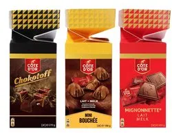 Côte d'Or favorieten 658g - Tricolore geschenkpakket - Mini Bouchée, Mignonnette melk en Chokotoff - 3 verschillende Côte d'Or klassiekers - Chocoladecadeau