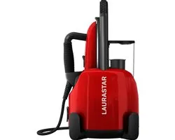 Laurastar Lift Original Red, Stoomstrijkijzer, 3-in-1 Strijkstation, dat je kleding ontvouwt, Strijkt en reinigt, Hygiënische DMS-stoom