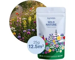 Joyfields Wild Nature - Mélange de fleurs sauvages - 25 grammes (12,5 m²) - 25+ espèces de fleurs indigènes - Attire les insectes pollinisateurs - Fleurs sauvages vivaces