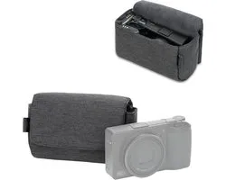 Sac pour appareil photo compact en polyester oxford durable avec fermeture magnétique pour Ricoh GR IV IIIx III II, Sony RX100 III IV V VI, Canon G7X Mark III II et rangement pour 2 batteries et cartes SD TF