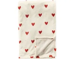 Textino HARTJES - Plaid 140x180 cm - Saint-Valentin - Avec cœurs - Snow White - Blanc