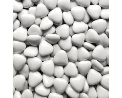 Chocolade mini dragee Hartjes WIT 500 gram doopsuiker love-chocolade minichocolade