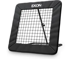 Exon® Verstelbare Rebounder - 84x84cm - Kickback - Tchouck - Inclusief Grondankers - Voetbal Bouncer - Voetbal Trainingsmateriaal - Zwart
