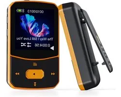 64GB MP3 Player Bluetooth 5.3 Portable Mini Sports MP3 Player Music Player with Clip, Independent Volume Button, FM Radio, Pedometer, Supports SD Card up to 128GB, 1.5 Inch TFT Color Screen