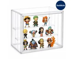 Transparante Display Vitrine 36x26,5x22 cm – Stofdichte Acryl Schaukasten met Magneetdeur – 3 Verstelbare Planken – Voor Actiefiguren Pop Mart Beeldjes Nendoroid Funko Pop & Miniaturen – Zonder Gereedschap – Helder PET & ABS – Stapelbaar
