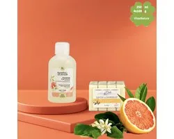 Rampal Latour Shampoing Douche Biologique Pamplemousse 2-en-1 250ml + Savon La Cigale Argan & Fleur d'Oranger 4x 100g