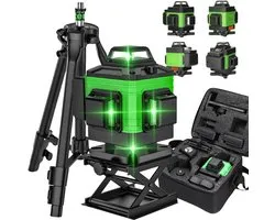 Sensova - PrecisionPro - 4D Laserniveau - 16 Groene Laserlijnen - Zelfnivellerend 360° Horizontaal en Verticaal - IP54 Professioneel Bouwgereedschap