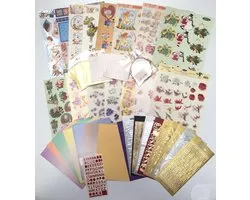 Grand paquet d'artisanat - Feuilles d'autocollants, feuilles 3DA4, cubes de mousse, ruban de mousse - Pour la fabrication de cartes, le scrapbooking et d'autres objets créatifs.