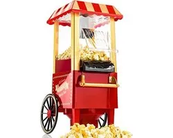 Popcornmachine - Popcornmaker - Hetelucht popcorn apparaat - Vetvrije popcorn popper - Retro popcorn maker - Gezonde snackmaker zonder olie - 1200W - Snelle bereiding 2 tot 4 min - Compact keukenapparaat