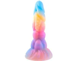 NMC 8 inch siliconen Monster dildo glow-in-dark - Multicolor - 20.3 cm