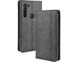 Motorola Moto G8 Power Case - Étui à livres vintage - Noir