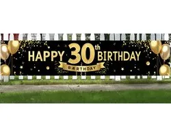 Banner 30 jaar - happy birthday - verjaardag - spandoek - 40 x 200 cm