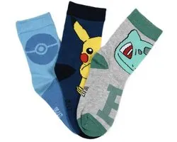 Pokémon Sokken Kinderen – 3 Paar – Pikachu & Bulbasaur – Maten 23/26 – Katoenmix – Officiële licentie