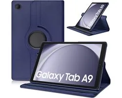 Étui rotatif - Étui rotatif pour tablette - Étui Multi -supports Convient pour : Samsung Galaxy Tab A9 8,7 pouces 2023 (Modèle : SM-X110 / SM-X115 / SM-X117) Bleu foncé