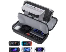JSAUX Carrying Bag voor Steam Deck / ROG Ally / Switch 2 - Dubbele Laag - Grijs - BG0106X