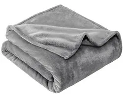 GRIFEMA GH2005-1 Plush Blanket for Beds, Sofa Blanket, Extra Soft and Comfortable, 220 x 240 cm, Grey