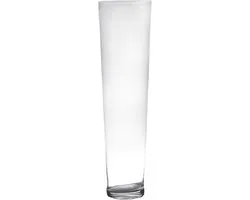 Bloemenvaas - Transparant - home-basics - conische vaas - glas - 70 x 19 cm