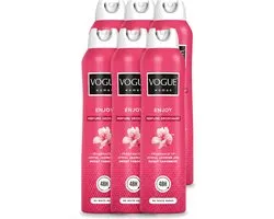 6 x Vogue Cosmetics - Enjoy - Parfum Deodorant - 150 ml - Voordeelverpakking - 6 stuks