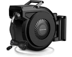 CoolHome wandslangenbox 25 meter + 2 meter - Tuinslang met haspel- Slangenhouder 180° Draaibaar - Tuinslanghaspel - Zwart