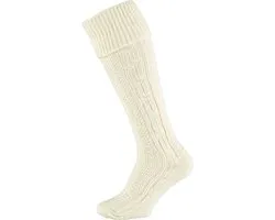Chaussettes hautes tyroliennes extra longues - Ecru - Taille outfit - Bas tyroliens - Oktoberfest homme - Tenue tyrolienne - Chaussettes tyroliennes - Oktoberfest femme - Chaussettes oktoberfest - Apollo