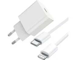 USB C Snellader + USB C Kabel - 1 Meter - Geschikt voor Apple Lightning iPhone en iPad - Type C-oplader adapter voor 14/14 Plus/14 Pro/14 Pro Max/13/12/11/SE/Pro