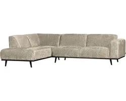 WOOOD Statement Hoekbank Links - Velvet - Beige/Wheatfield