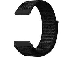 Nylon bandje - geschikt voor Garmin Venu 2s / 3s / 4 (41mm) / Vivoactive 4s / Forerunner 255s / 265s - Huawei Watch GT 5 Pro - 42mm / GT 6 / GT 5 / GT 4 - 41mm â€“ zwart