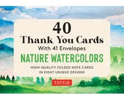 Nature Watercolors, 40 Thank You Cards with Envelopes