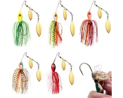Spinnerbait - 5 Stuks - 17g - Roofvissen - Ultralicht Roofvis Kunstaas - Met Blinkertjes - Visaas - Voor Snoek, Baars, Snoekbaars & Roofvis - Vis accessoires set - Hengelsport - Vissen