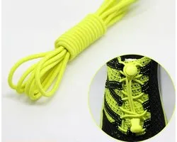 WiseGoods Premium Reflecterende Elastische Veters - Hardlopen - Veter Voor Sneakers / Sportschoenen / Hardloopschoenen - Geel