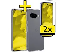 Coque compatible avec Google Pixel 9a , coque en Siliconen avec 2 Pixel de protection d'écran - Transparente