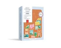 La Petite Epicerie Paint by Numbers Note book “STAMPS / STEMPEL / TIMBRE” inclusief 200 pagina's blanco A5 notitieboek & veganistische leren omslag 24,5x32,5cm 524gr| Creatieve | Hobbyset | kinderen en volwassenen | beginnersvriendelijk