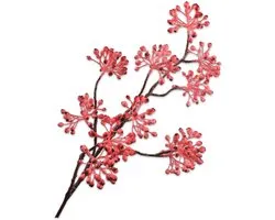 Silk-ka Kunstbloem-Zijden Bloem Bessentak Roze 82 cm