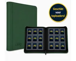 TradingCardPro - Classeur de collection de Luxe à chargement par le haut - Classeur pour 288 cartes de collection dans le toploader - Classeur de collection pour toploaders - 18 pages - 9 pochettes - - Qualité Premium - Classeur vert