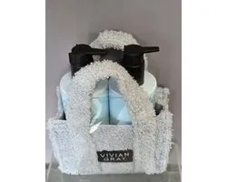 fluffy geschenkset voor beiden - kerst geschenk - leuk kado - verjaardag - moeder dag - vader dag - handzeep - douche gel - huidverzorging - vriendin - amber - muskus - cederhout - vanille