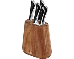 Ensemble de couteaux Tefal Jamie Oliver - 5 pièces avec bloc de couteaux en bois d'acacia
