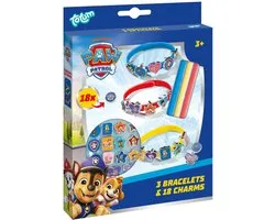 PAW Patrol speelgoed - 3 schuif armbandjes maken met 18 bedels Totum knutselset sieraden - junior meisjes en jongens vanaf 3 jaar