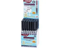 Uni-ball Super Ink marker permanent 09 mm zwart display van 36 stuks