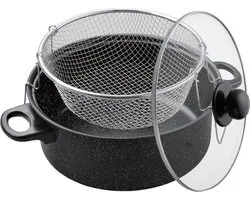 Benson Frituurpan met korf - Carbonstaal - Marmer coating - Ø 26 cm