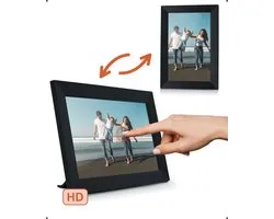 Pora&Co - Digitale fotolijst met WiFi en Frameo App - 8 inch - Pora – HD -IPS Display – Zwart - Micro SD – Touchscreen