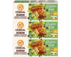 Céréal Mini Cakes Stukjes Chocolade Glutenvrij Lactosevrij - 3 x 230 gr - Voordeelverpakking