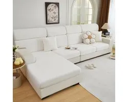 FancySofas Housse de Canapé Classic - Housse de Coussin de Siège (S) - Lavable en Machine & Extensible - Housses de Canapé Pour Coussins de Canapé - Housse de Siège - Protecteur de Banque - Sofa Cover - Essayez-le Pendant 30 Jours - Snow White