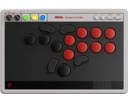 8Bitdo Arcade Controller Zwart, Grijs Bluetooth/RF/USB Gamepad Analoog Nintendo Switch, Nintendo Switch 2, PC