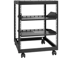 VEVOR 12u Open Frame Server Rack 58.5-101.6cm/23-40" Verstelbare Diepte Vrijstaand/Wandgemonteerd Netwerk Server Rack 4 Posten Av Rack Met Wielen voor Al Uw Netwerk It Apparatuur Av Apparatuur
