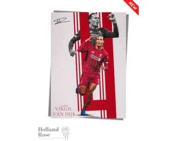 Affiche Virgil Van Dijk - Liverpool - Affiche de Voetbal - Brillant de haute qualité - Convient pour l'encadrement - 60x42cm - Voetbal - Joueur de football célèbre - UEFA Champions League - Coupe du monde 2022 - FIFA - Sport - Décoration murale