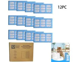 12-Stuks Cat Mate Drinkfontein Filters -Pet Waterfonteinfilter -Vervangende koolstoffilters -Filter Cat Fountain Compatible -Filterpatroon voor drinkfontein voor huisdieren - CAT MATE compatibel waterfilter vervangingsfilter - Blauw