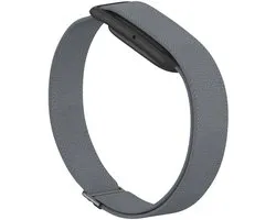 Strap-it Elastisch Bicep Bandje geschikt voor Fitbit Air - Charcoal Grijs