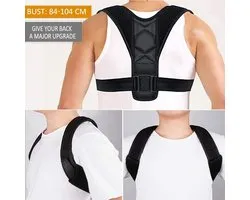 Postuur Houding Corrector - Professionele One Size Rugbrace - Houdingscorrector - Verstelbare Rug Brace - Zwart