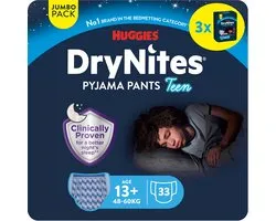 DryNites culottes absorbantes pour la nuit - garçons - 13+ ans (48-60 kg) - 33 pièces - pack économique